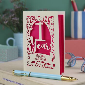 First Anniversary Card One Year Paper Anniversary, 4 of 6