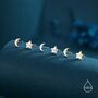 Sterling Silver Mismatched Cute Star And Moon Stud Earrings, thumbnail 2 of 12