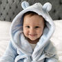Personalised Soft Baby Blue Dressing Gown With Ears, thumbnail 2 of 7