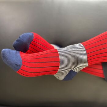 Customised Red Luxury Men's Socks Three Pair Gift, 9 of 10