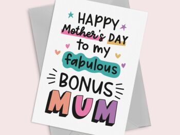 Bonus Mum Mother's Day Card For Step Mum Card, 4 of 5