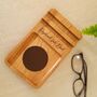 Personalised Solid Walnut Sofa Coaster Phone Stand, thumbnail 6 of 12