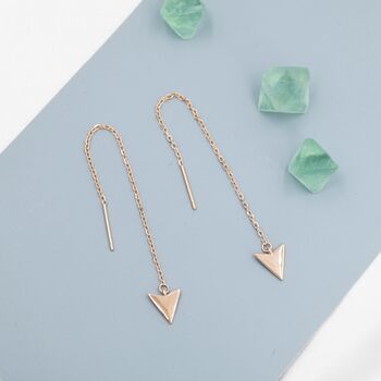 Sterling Silver Arrowhead Threader Earrings, 7 of 12