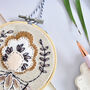 Cream On Beige Mini Folk Art Hoop Kit, thumbnail 2 of 3