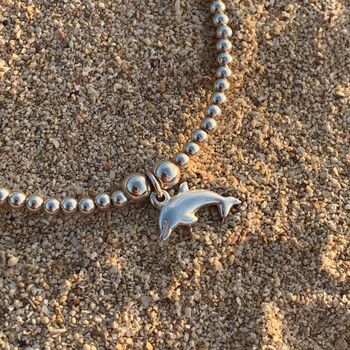 Dolphin Sterling Silver Ball Bead Bracelet, 5 of 11
