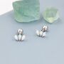 Sterling Silver White Opal Marquise Cluster Screw Back Earrings, thumbnail 5 of 12