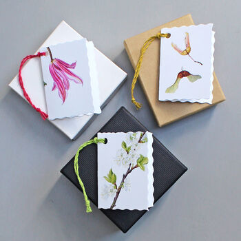 Pack Of Six Assorted Botanical Gift Tags, 2 of 6