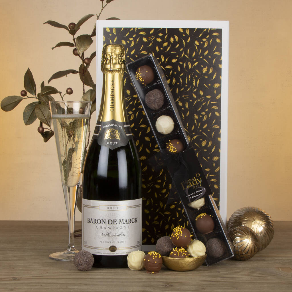 Champagne And Chocolates Gift Box By Virginia Hayward