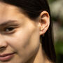Gold Plated Multi Coloured Stone Sleeper Earrings, thumbnail 2 of 3
