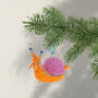 Christmas Beaded Snail Decoration, 10cm Orange, thumbnail 1 of 2