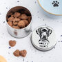 Personalised Labrador Dog Storage Tin With Treats, thumbnail 1 of 3