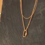 Layered Gold Carabiner Necklace With Double Chain, thumbnail 2 of 7