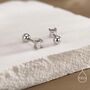 Sterling Silver Tiny Square Cz Earrings, thumbnail 3 of 12