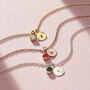 Birthstone And Initial Disc Charm Bracelet, thumbnail 1 of 6
