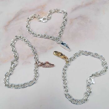 Running Shoe Silver Bracelet Or Necklace Charm, 5 of 8