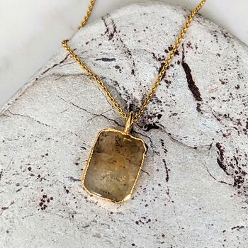 The Rectangle Citrine Necklace, 3 of 9