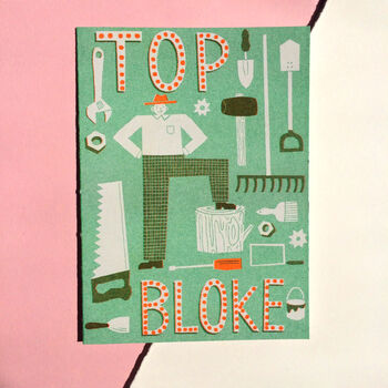 Top Bloke Fathers Day Riso Printed Card, 2 of 4