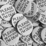 Please Be Patient Im Deaf Pin Badge, thumbnail 1 of 3