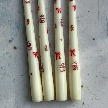 Hand Painted Christmas Gingerbread Candles, 4 of 4