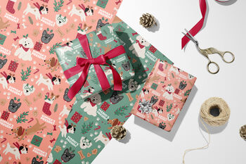 Personalised Christmas Dogs Wrapping Paper, 5 of 6