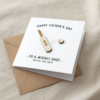 Wooden Cricket Bat Father's Day Card, 2 of 2