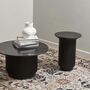 Black Marble Round Low Coffee Table Side Table, thumbnail 4 of 9