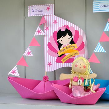 Personalised Mermaid Birthday Sail Boat Card, 2 of 12