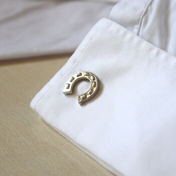 Horseshoe Cufflinks Gift Men 316 L Stainless Steel Symbol Of Luck, 3 of 5