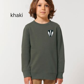 Childrens Organic Cotton Badger Sweatshirt, 4 of 12