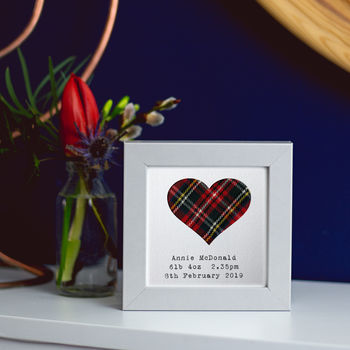 Personalised Baby Frame With Scottish Tartan Picture, 4 of 5