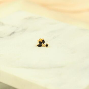 Stud Earring Set, Gold Stud Earrings, Black Earring Set, 3 of 6