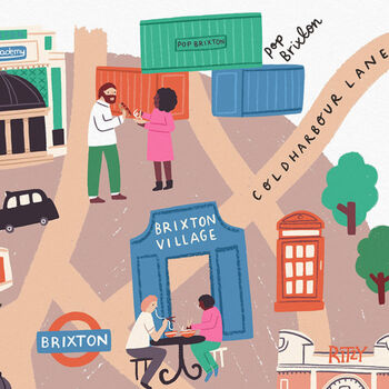 Brixton Illustrated London Map, 3 of 6
