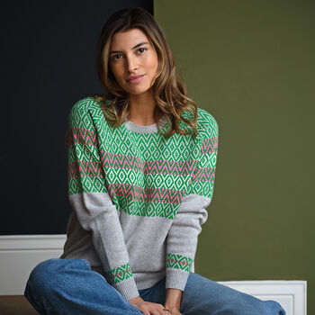 Isla Fairisle Cashmere Jumper, 3 of 6