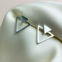 Sterling Silver Triangle Arrow Stud Earrings, thumbnail 2 of 7