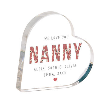 Personalised Nanny Heart Acrylic Plaque, 2 of 2