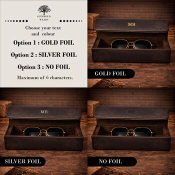Personalised Genuine Leather Eyeglasses Case Portable Holder For Sunglasses And Reading Glasses, 5 of 8