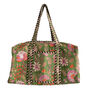 Green Floral Block Print Weekend Duffle Bag, thumbnail 1 of 5