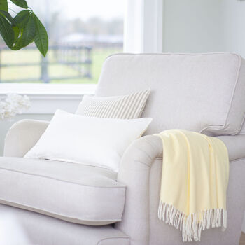 Plain Off White Linen Lumbar Cushion Cover, 3 of 3