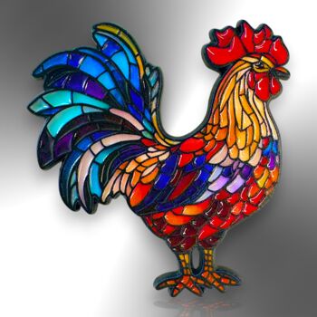 Rooster Colourful Cockerel Chicken Enamel Pin, 4 of 9
