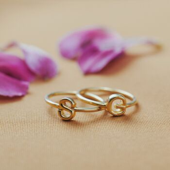 Personalised Dainty Initial Ring, 2 of 8