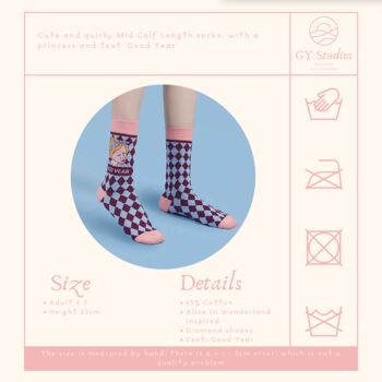 Princess Pattern Long Winter Socks For Girls, 4 of 5