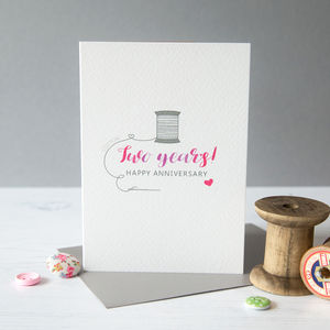 Second Wedding Anniversary Card Cotton By Miss Shelly Designs Second Wedding Anniversary Card Cotton By Miss Shelly Designs Notonthehighstreet