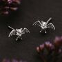 Sterling Silver Bat Stud Earrings, thumbnail 5 of 5