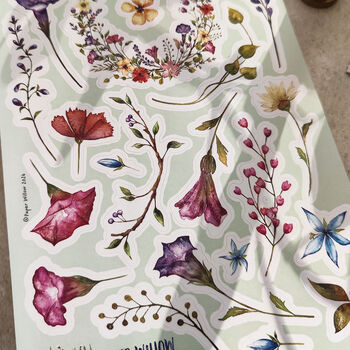 Watercolour Floral Vinyl Sticker Sheet, 5 of 5