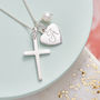 Silver Cross Birthstone Personalised Necklace, thumbnail 7 of 12