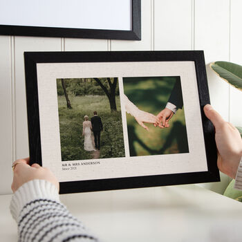 Double Photo Linen Anniversary Print, 2 of 3