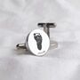 Stainless Steel Engraved Circle Cufflinks With Prints, thumbnail 2 of 3