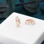 Baguette Cz Cluster Huggie Hoop In Sterling Silver, thumbnail 7 of 12