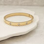 Solitaire Diamond Clover Bangle Gold, thumbnail 9 of 9