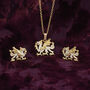 Welsh Dragon Set 18 Ct Gold On Silver, thumbnail 1 of 2